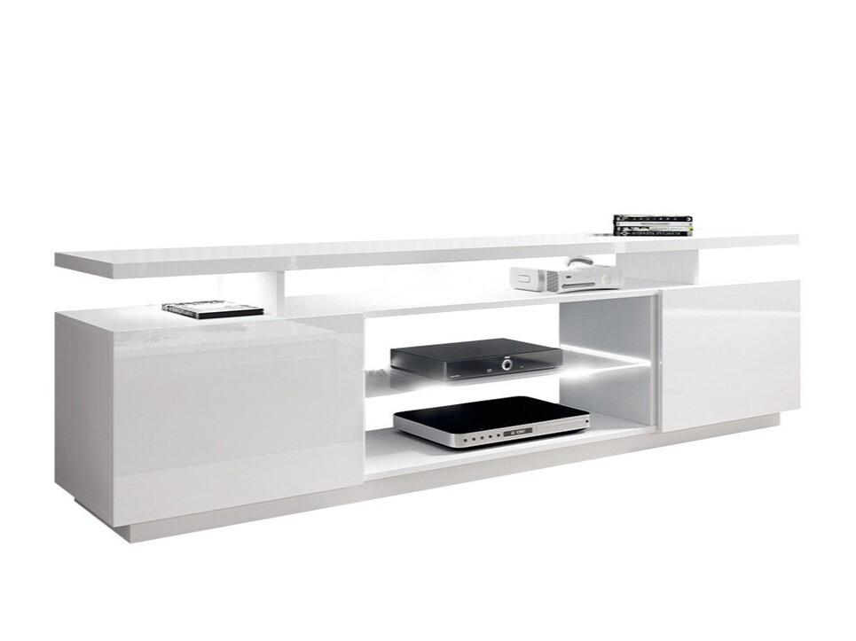 Meuble TV Figura (Blanc + Blanc brillant)
