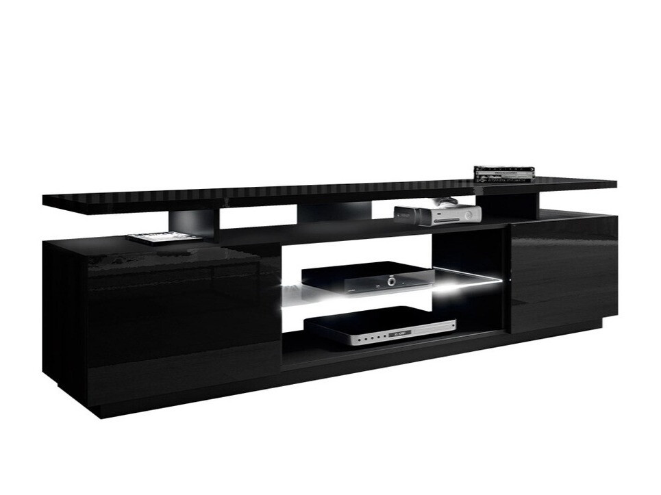 Meuble TV Figura (Noir + Noir brillant)