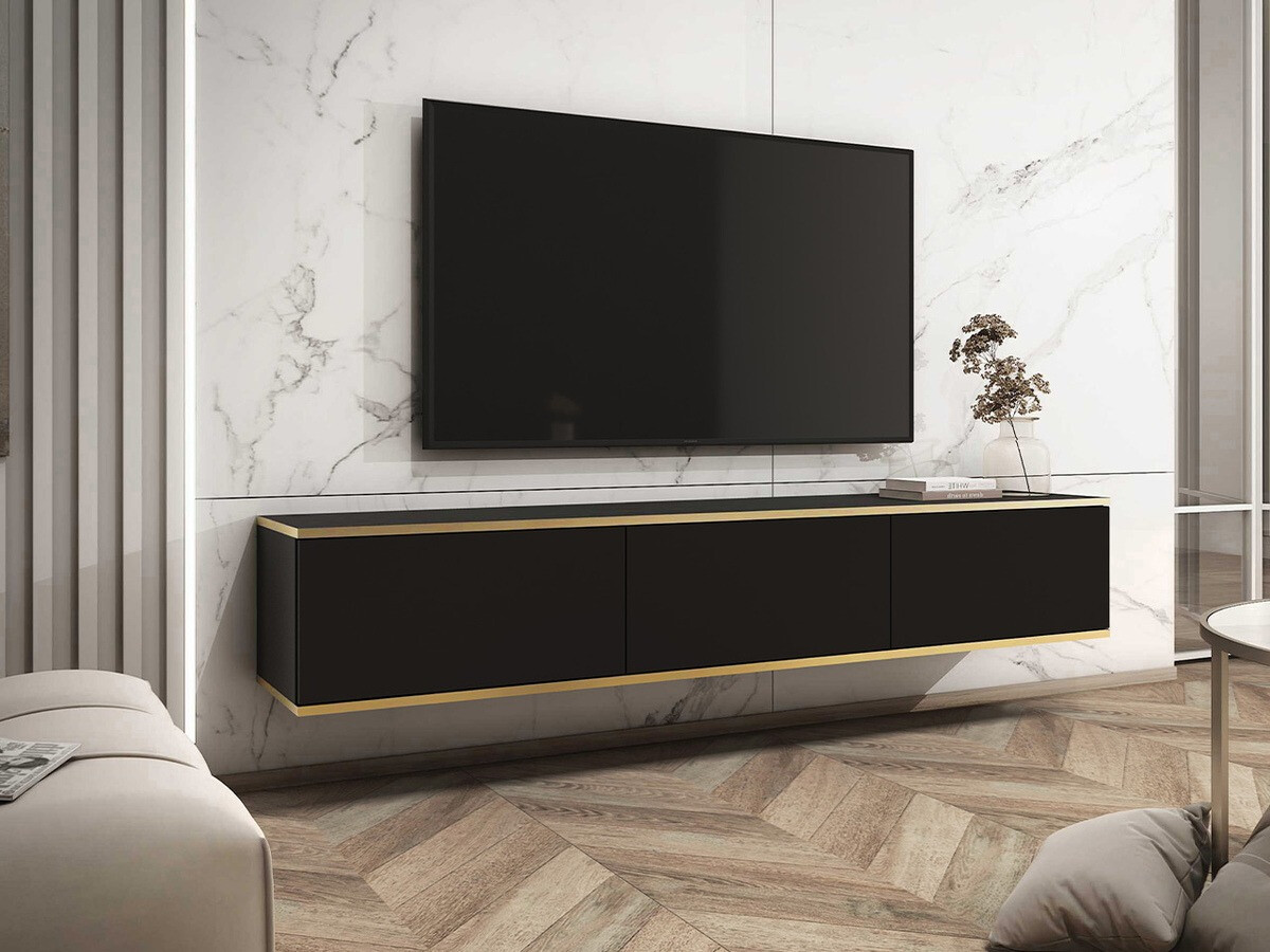 Meuble TV Princal (Noir + Doré)