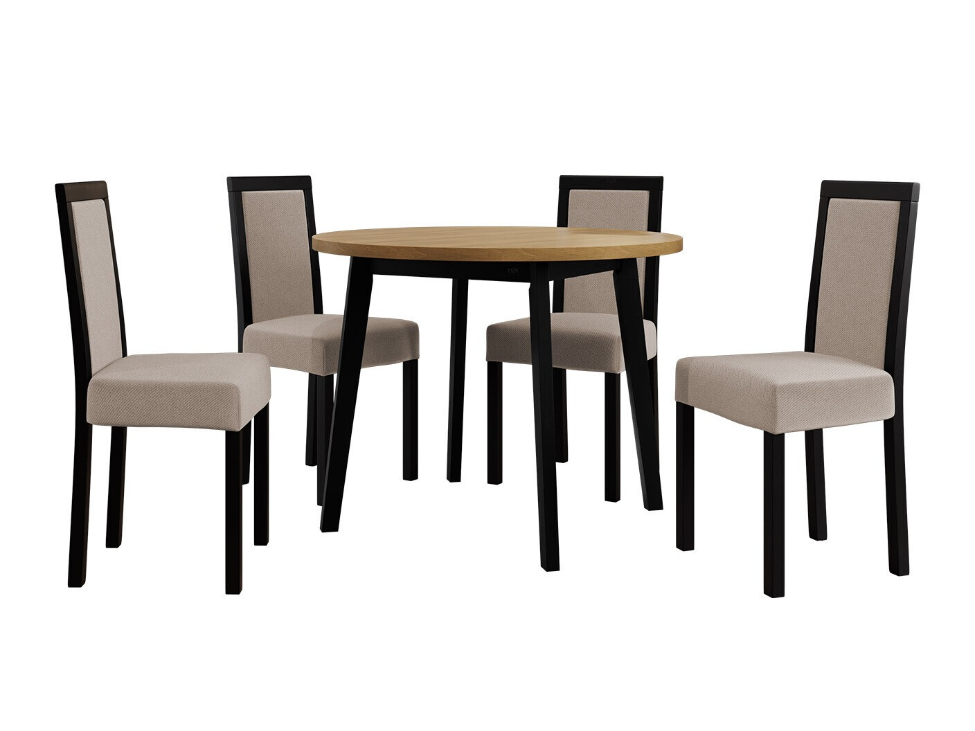 Salle à manger complète Victorville 256 (Grandson chêne + Noir)