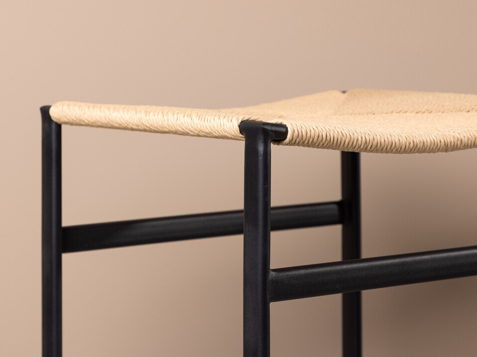 Chaise de bar mi-hauteur Dallas 4564 (Noir + Brun clair)