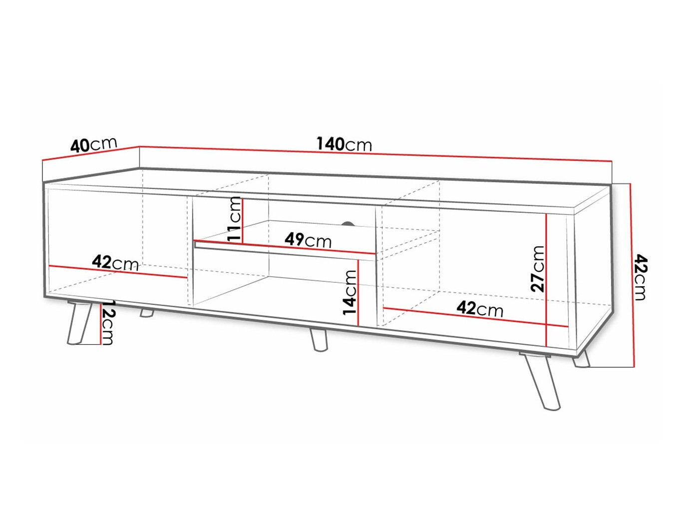 Meuble TV Merced 128 (Blanc)