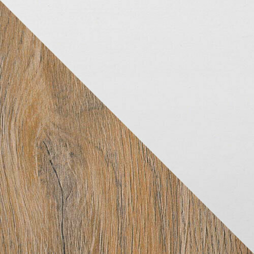 Salle à manger complète Victorville 281 (Blanc + Grandson chêne)