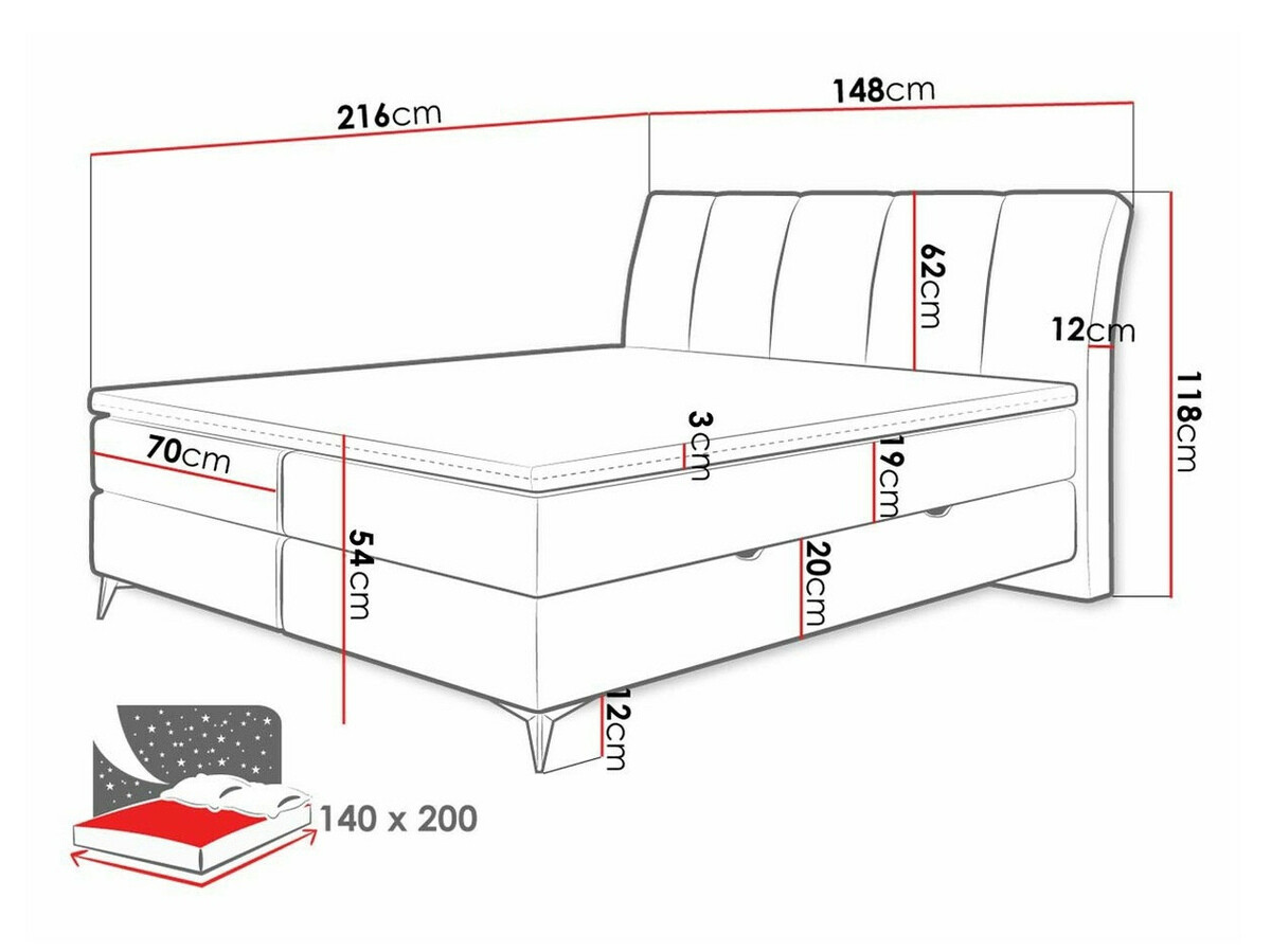 Lit boxspring ComfiDream Onauna (Fresh 13)