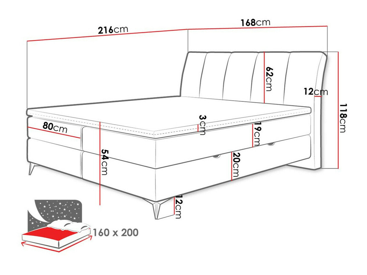 Lit boxspring ComfiDream Onauna (Fresh 13)