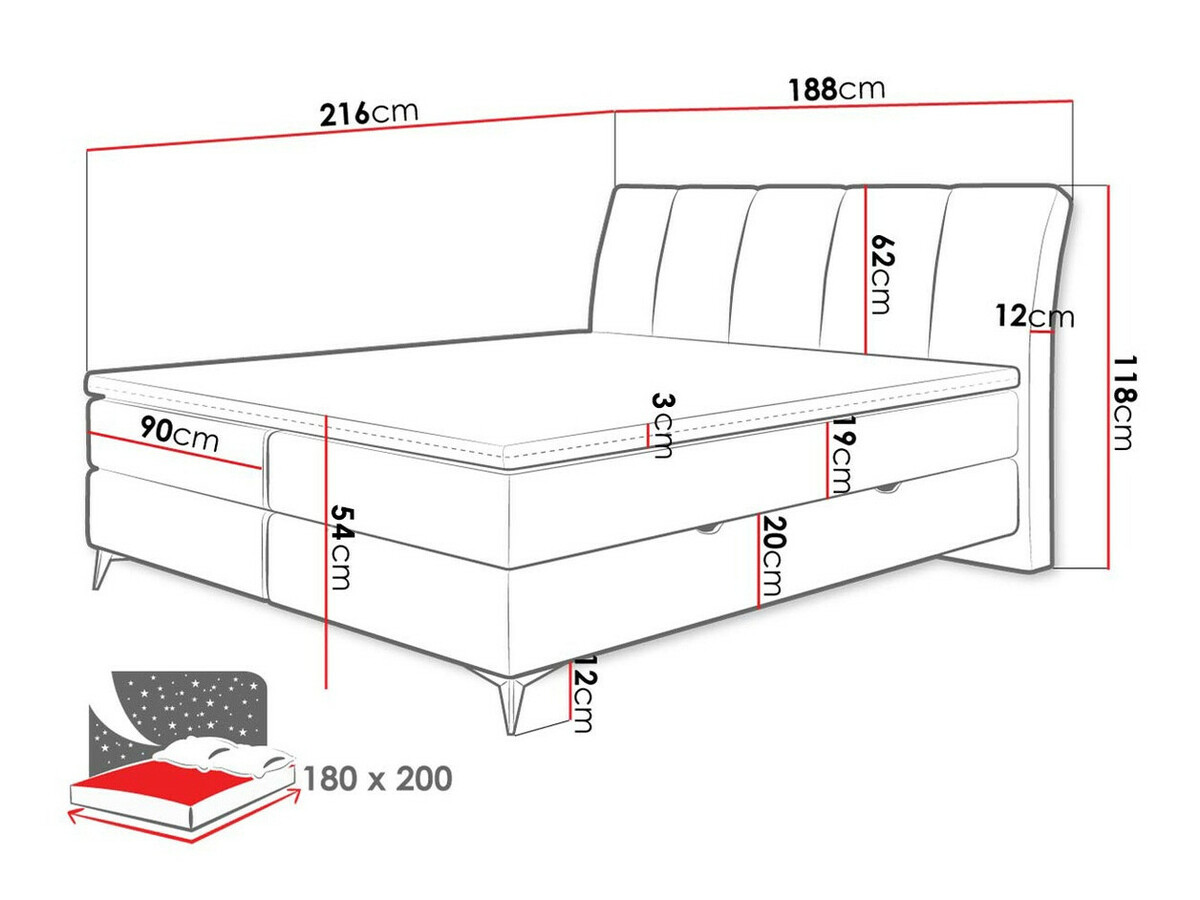 Lit boxspring ComfiDream Onauna (Fresh 13)