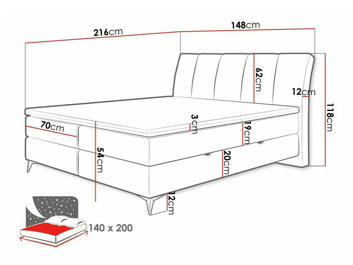 Lit boxspring ComfiDream Onauna (Fresh 32)
