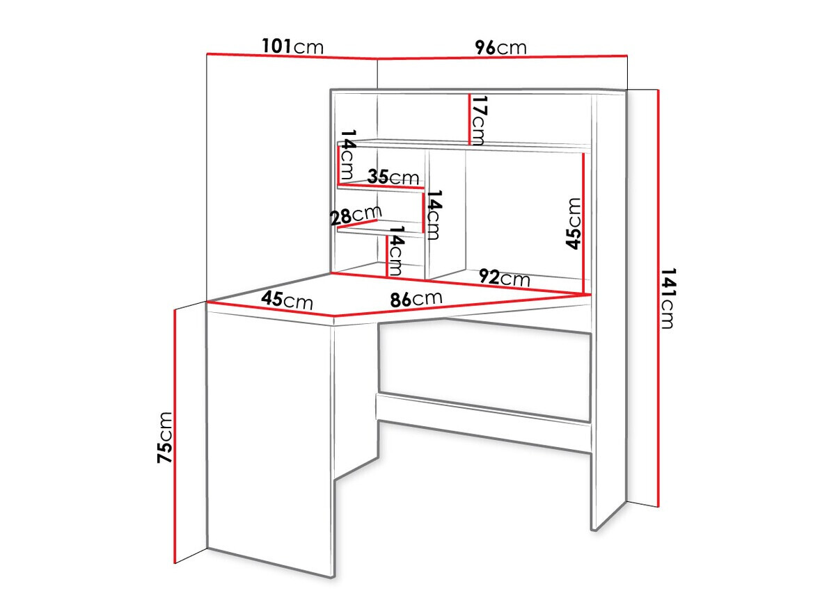 Bureau d'angle Claral (Blanc)