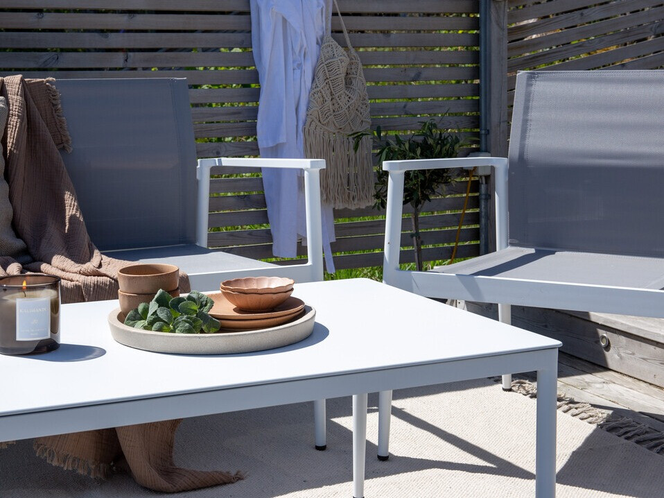 Ensemble de mobilier de jardin Dallas 4632 (Blanc + Gris)
