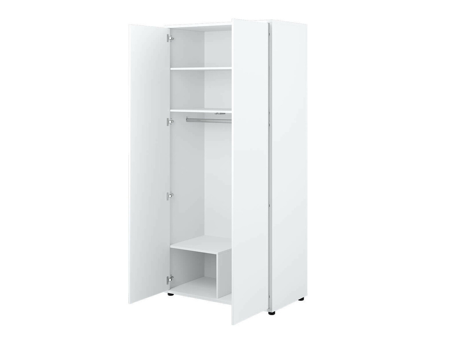 Armoire Concept Lenart (Blanc brillant + Blanc)