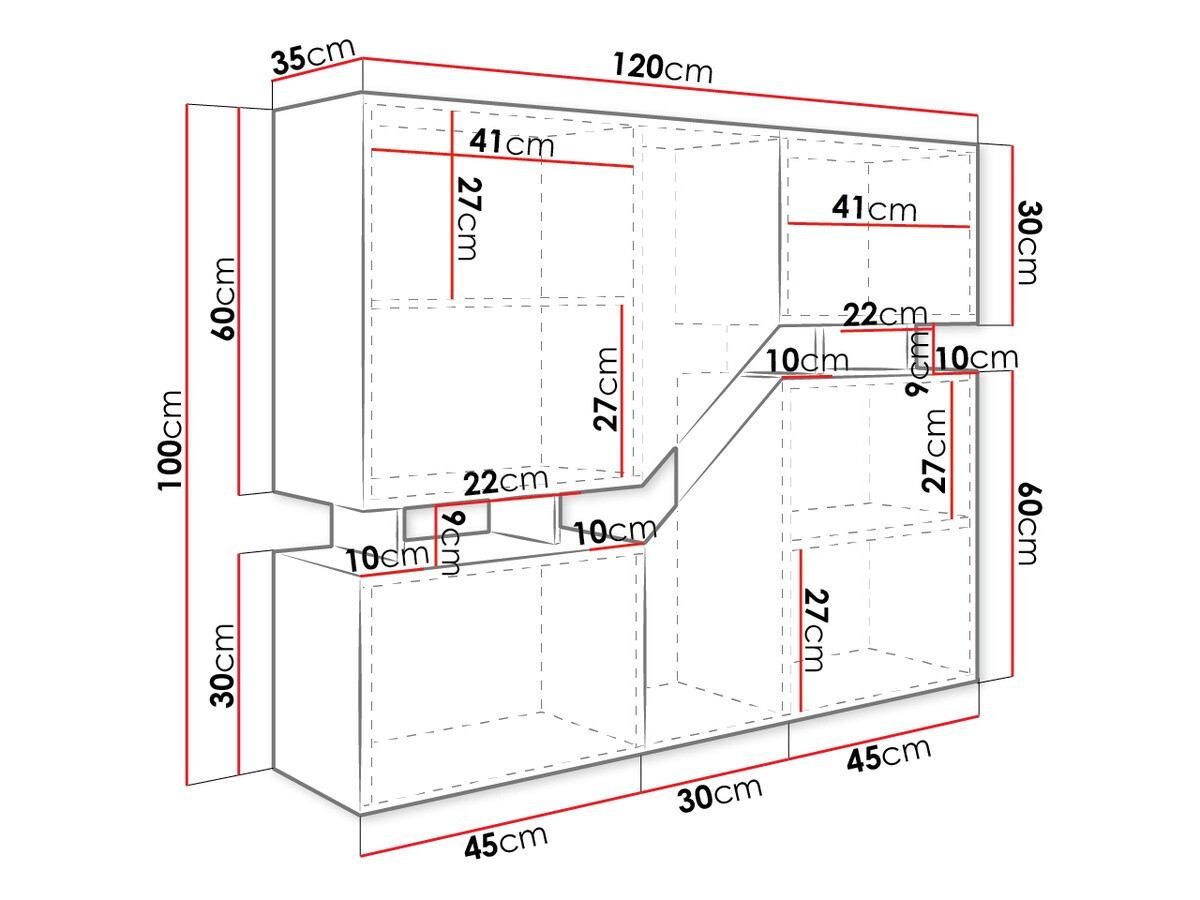 Buffet Comfivo Daldune (Chêne wotan + Anthracite)