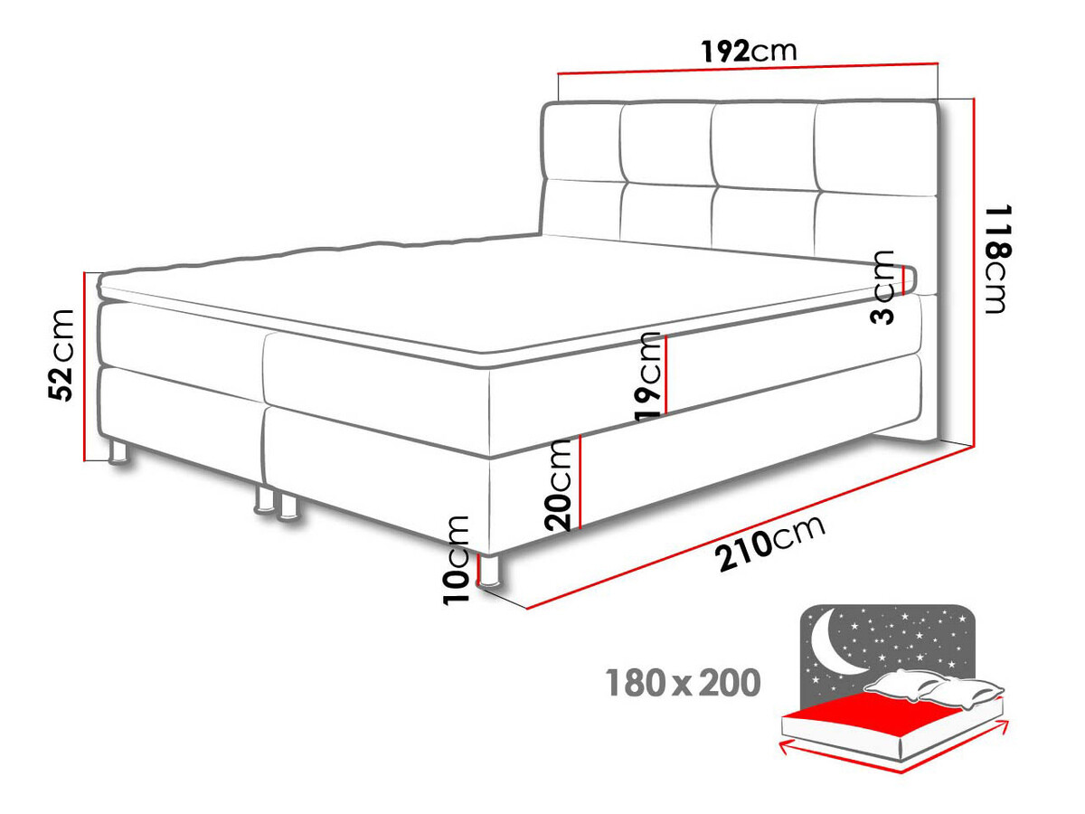 Lit boxspring ComfiDream Aelion (Fresh 11)