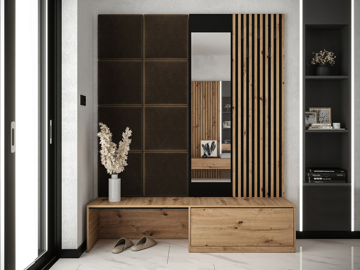 Meuble d'entrée Fabor (Chêne Artisan + Manila 04)