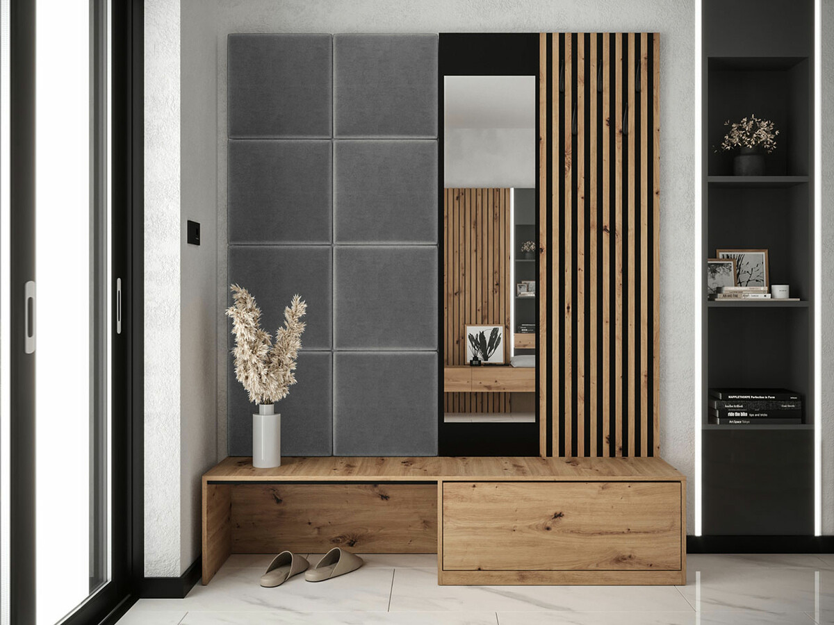 Meuble d'entrée Fabor (Chêne Artisan + Manila 16)