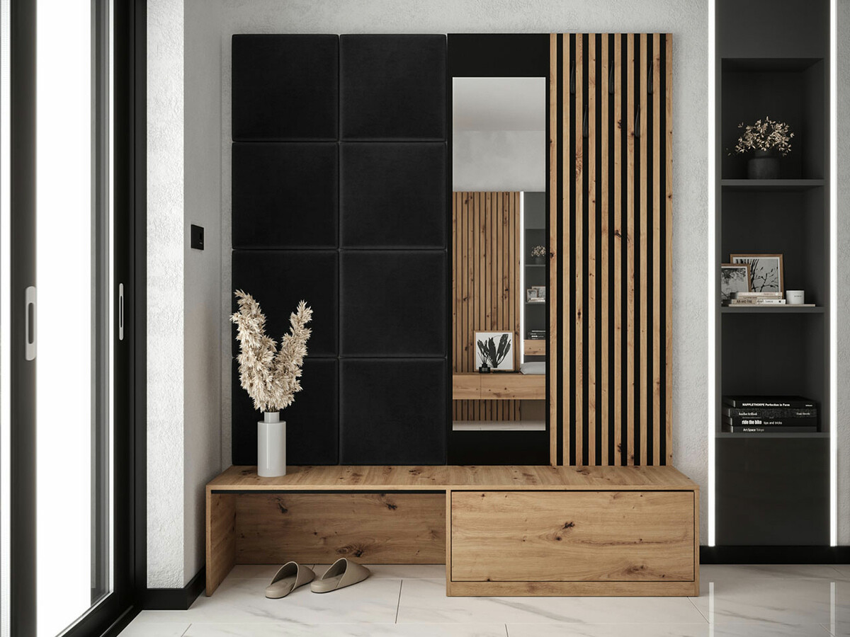 Meuble d'entrée Fabor (Chêne Artisan + Manila 18)