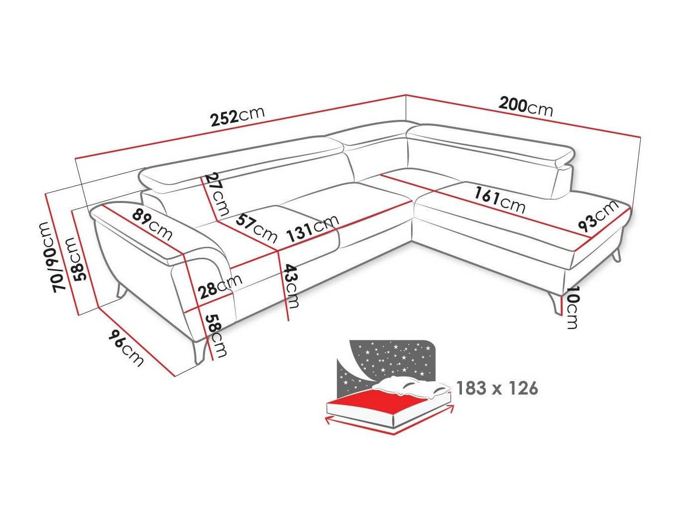 Canapé d'angle Lincoln 178 (Zetta 300)