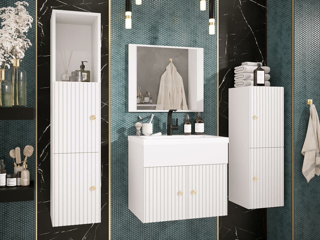 Ensemble de salle de bain Hartford J104 (Blanc)