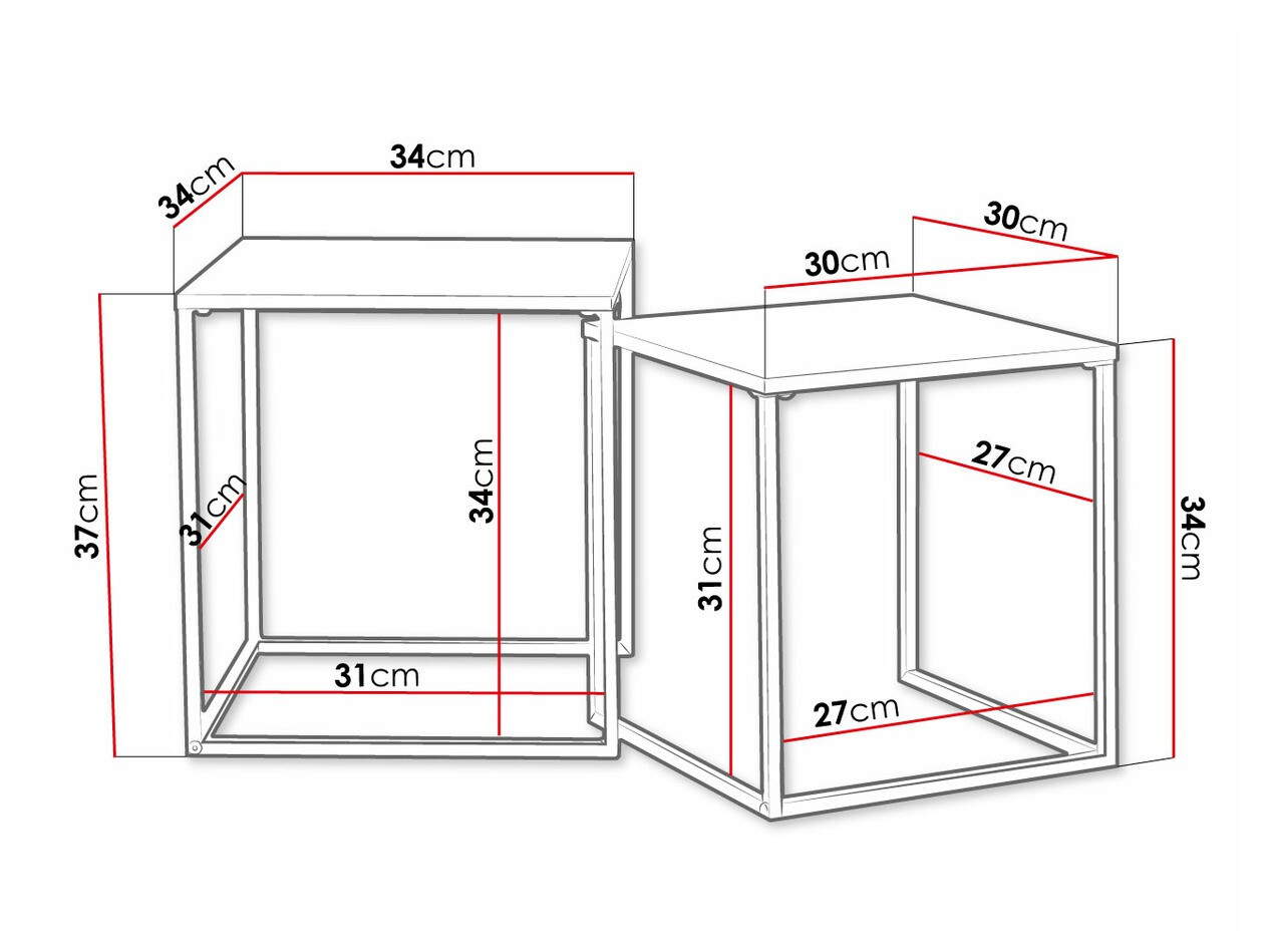 Ensemble de tables appoint Comfivo 223 (Noir + Clair bois)