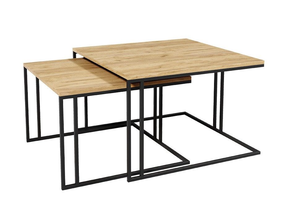 Ensemble tables basses Comfivo 178 (Marron + Noir)