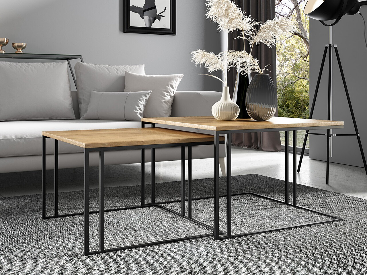 Ensemble tables basses Comfivo 178 (Marron + Noir)