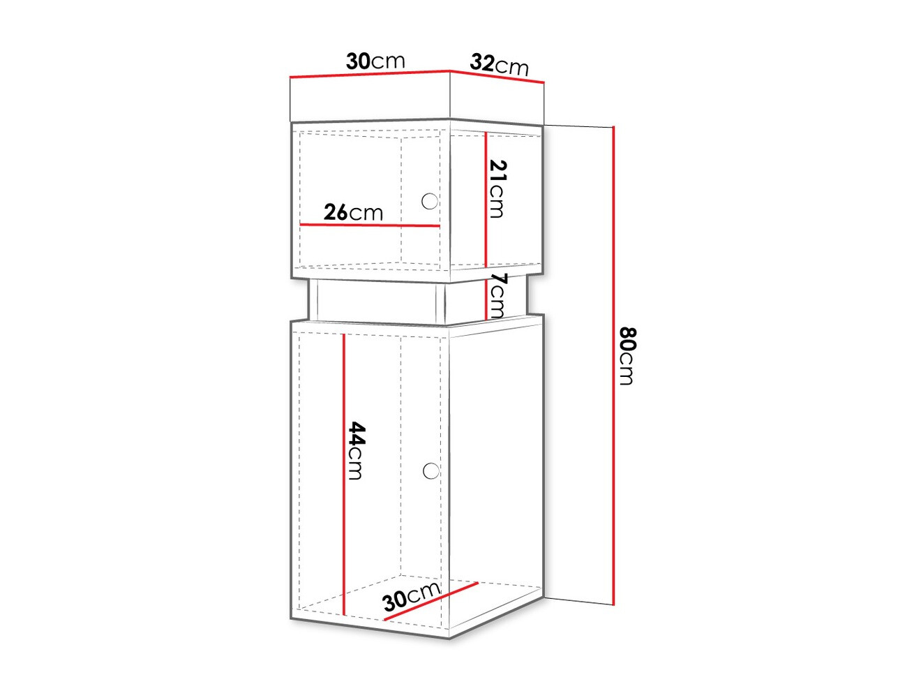 Armoire de toilette murale Hartford K101 (Blanc + Noir)