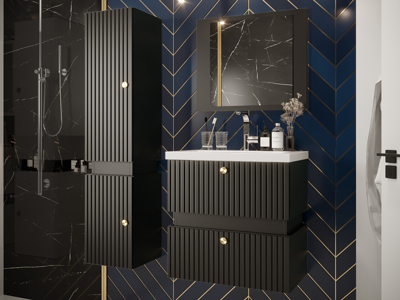 Ensemble de salle de bain Hartford K106 (Noir)