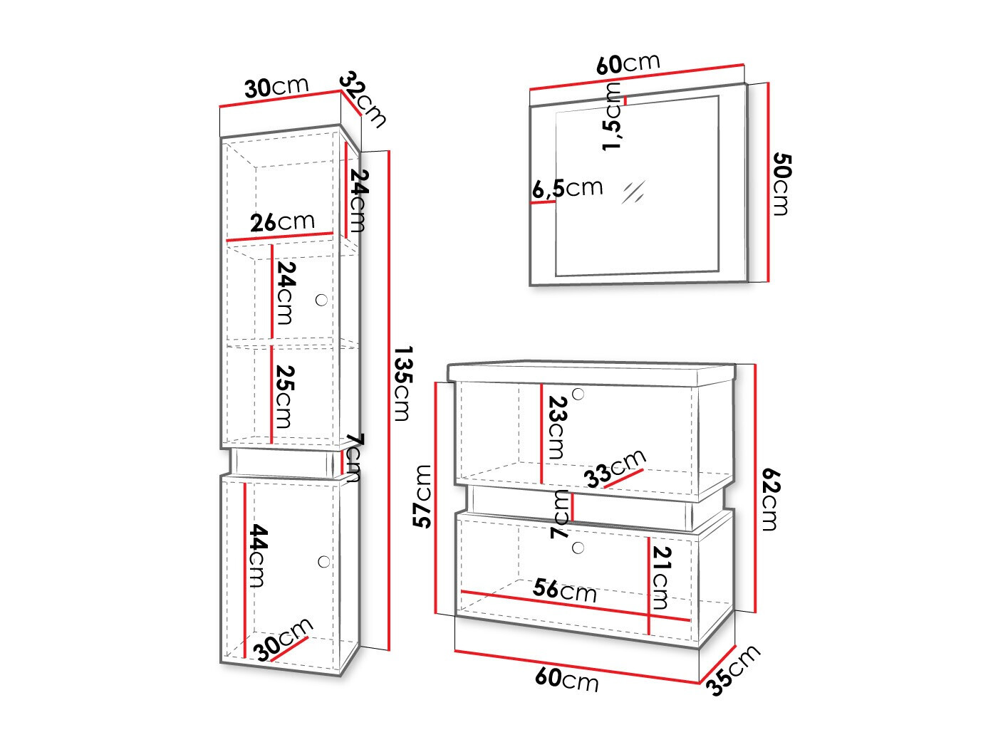 Ensemble de salle de bain Hartford K106 (Noir)
