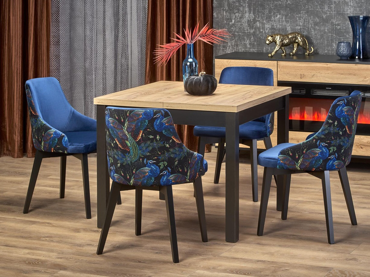 Table Houston 1562 (Noir + Craft chêne)