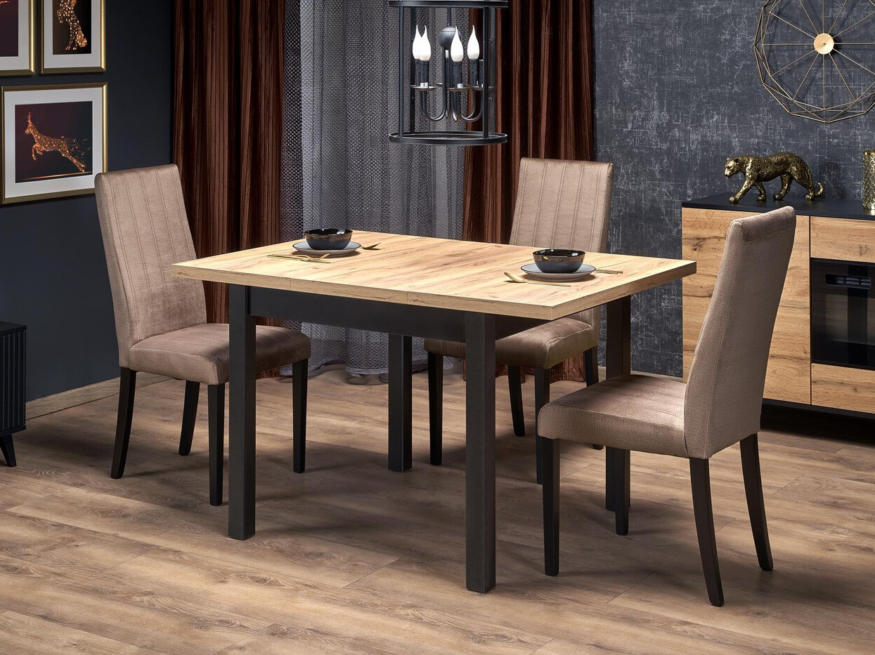 Table Houston 1562 (Noir + Craft chêne)