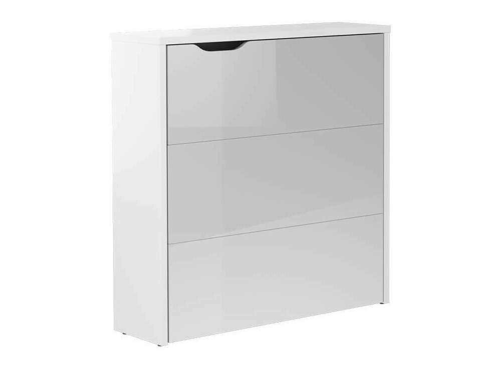 Bureau d'angle Concept Lenart II (Blanc + Blanc brillant)