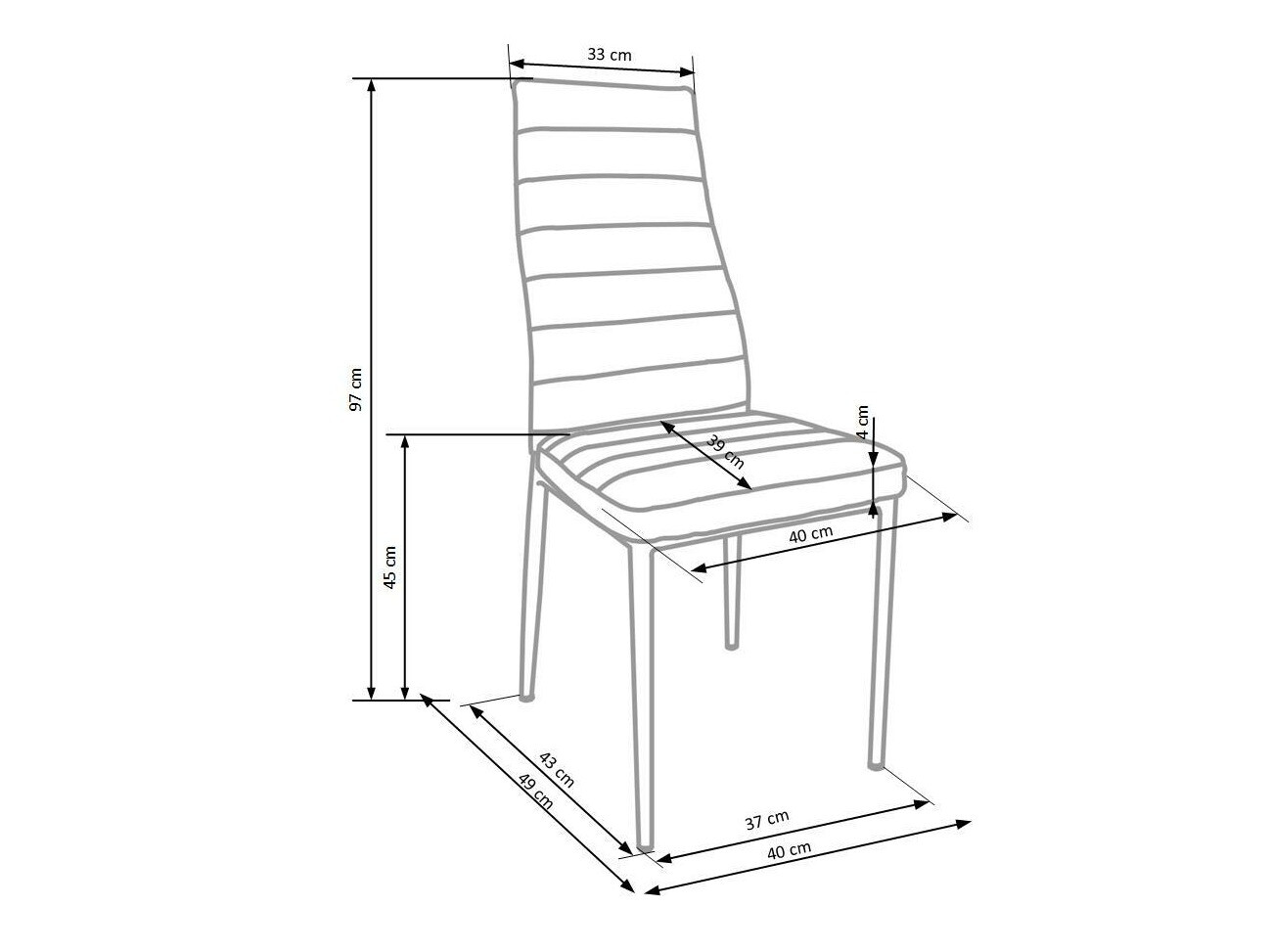 Chaise Houston 137 (Noir)