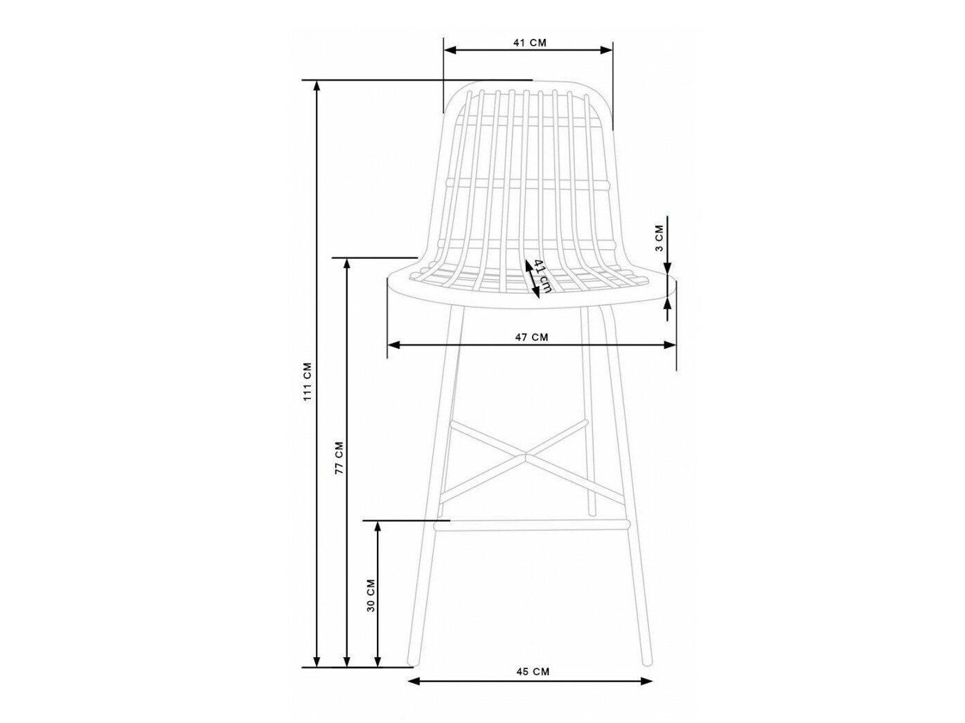 Chaise de bar Houston 1094 (Clair bois)