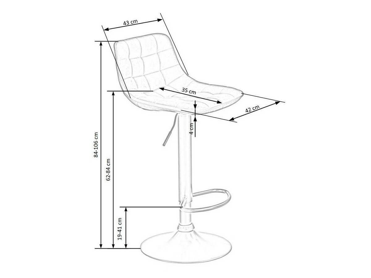 Chaise de bar mi-hauteur Houston 964 (Gris)