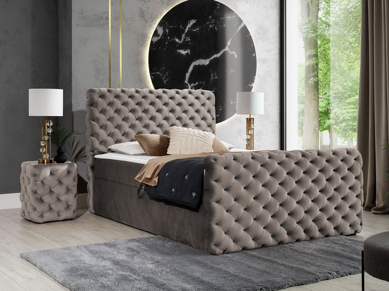 Lit boxspring Lac I (Velluto 29)