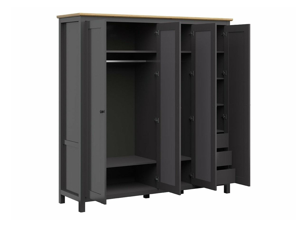 Armoire Sordoro 133 (Graphite + Chêne Artisan)