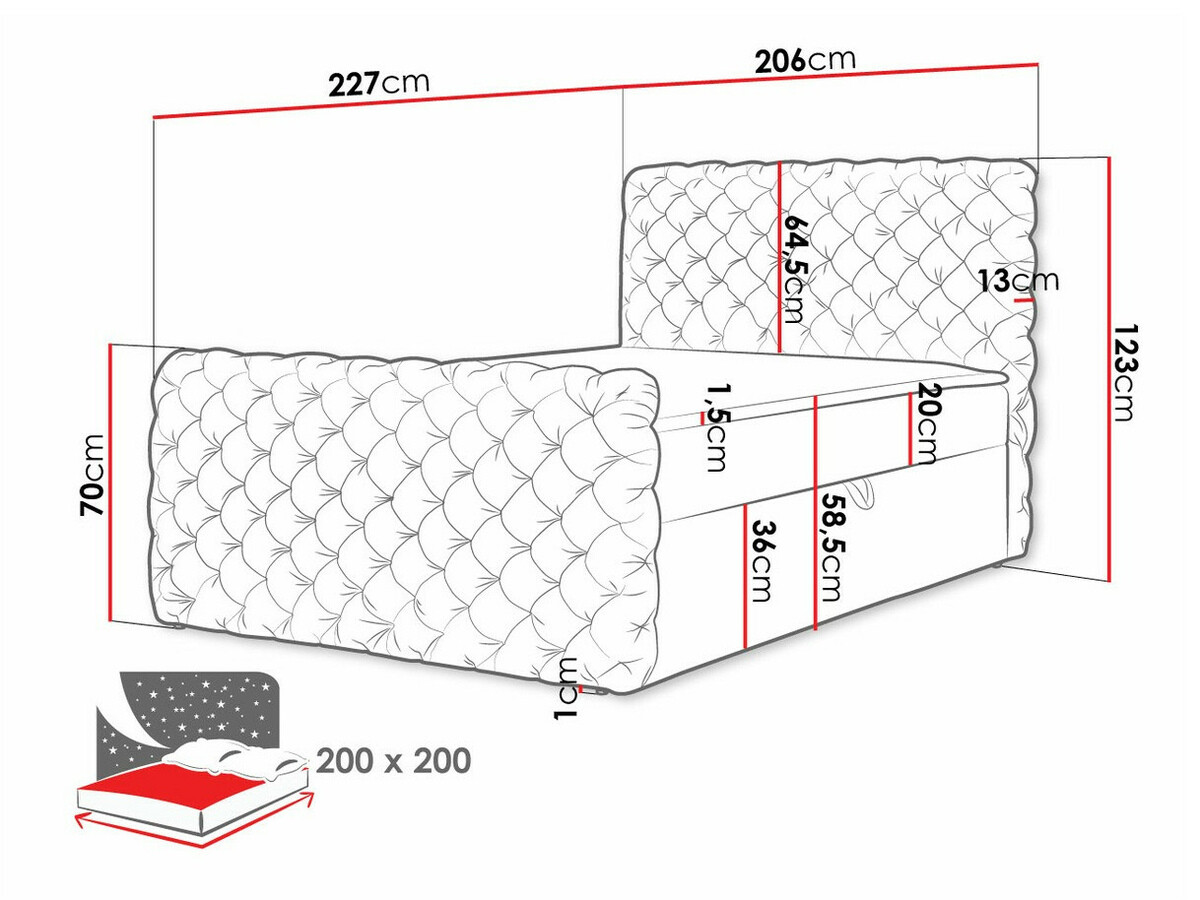 Lit boxspring Lac I (Velluto 17)