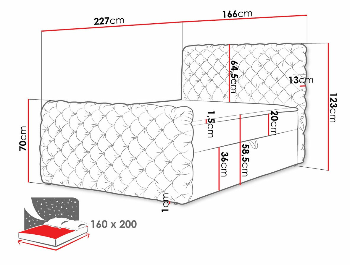 Lit boxspring Lac I (Velluto 20)