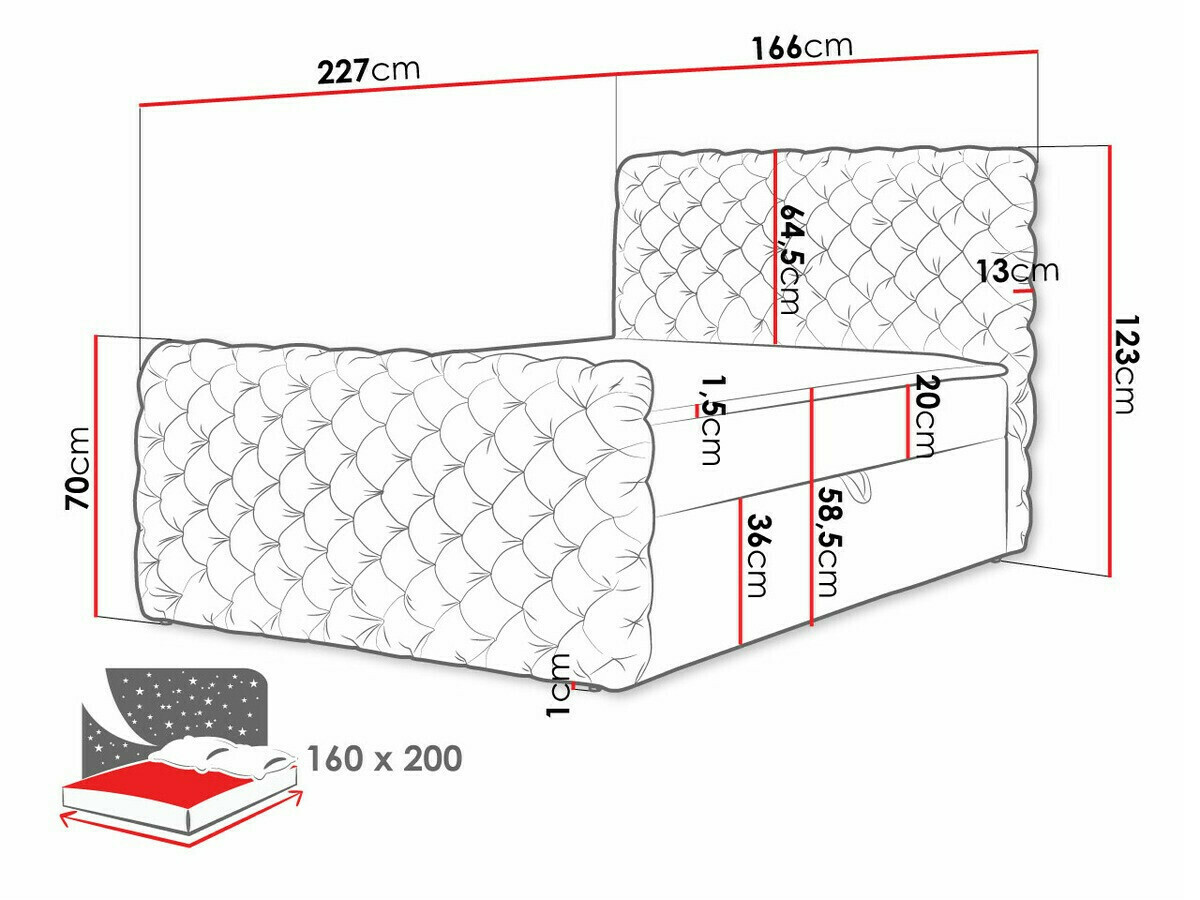 Lit boxspring Lac I (Velluto 8)