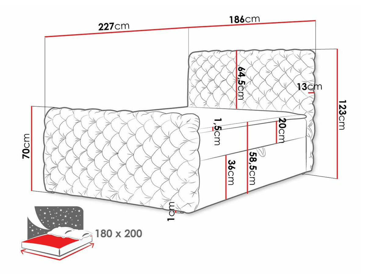 Lit boxspring Lac I (Velluto 8)