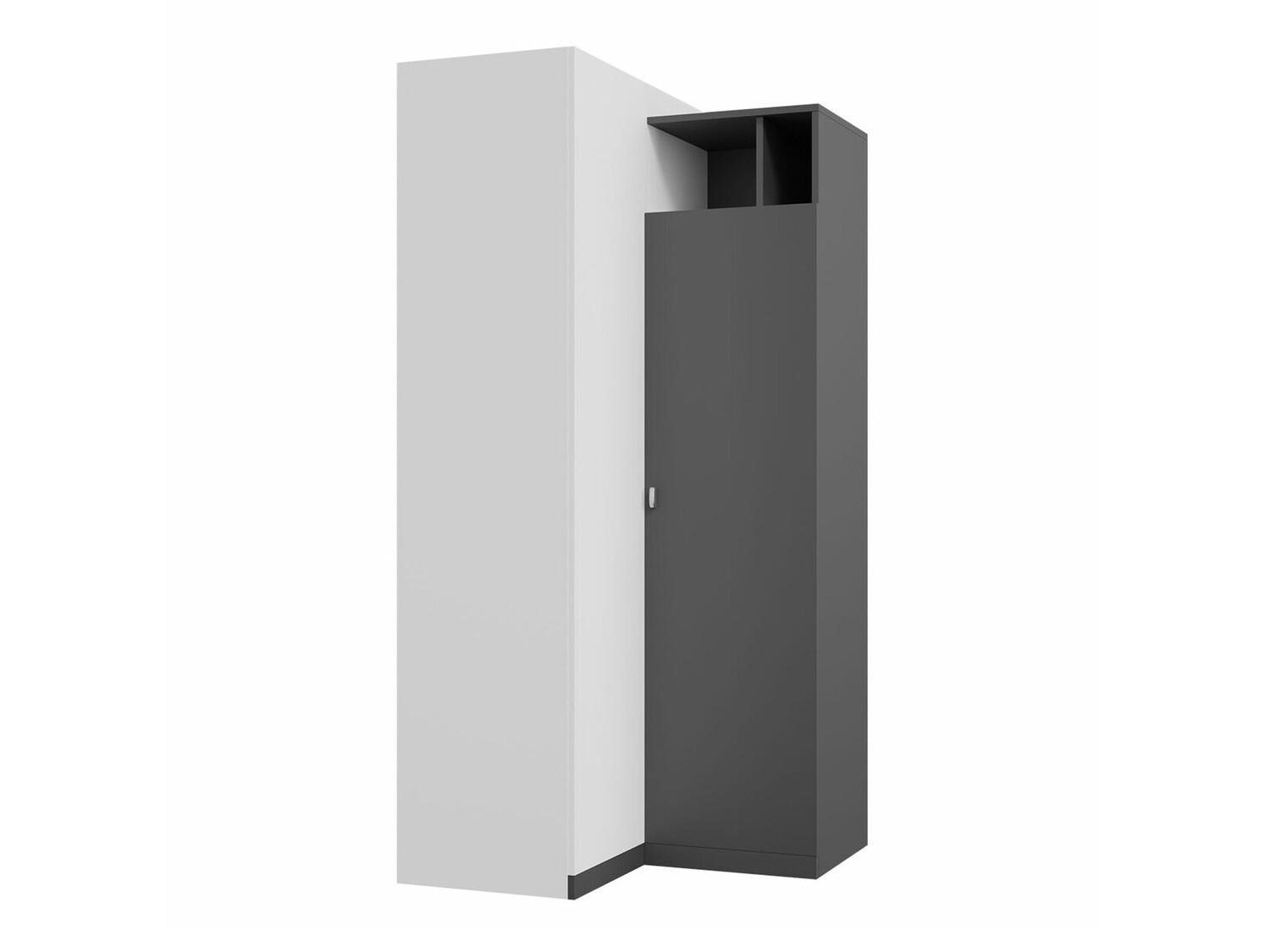Armoire d'angle Omaha F113 (Graphite + Blanc)