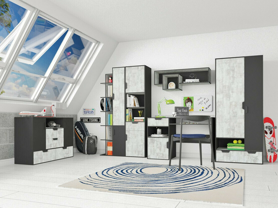 Armoire Tenmele 101 (Gris + Graphite)