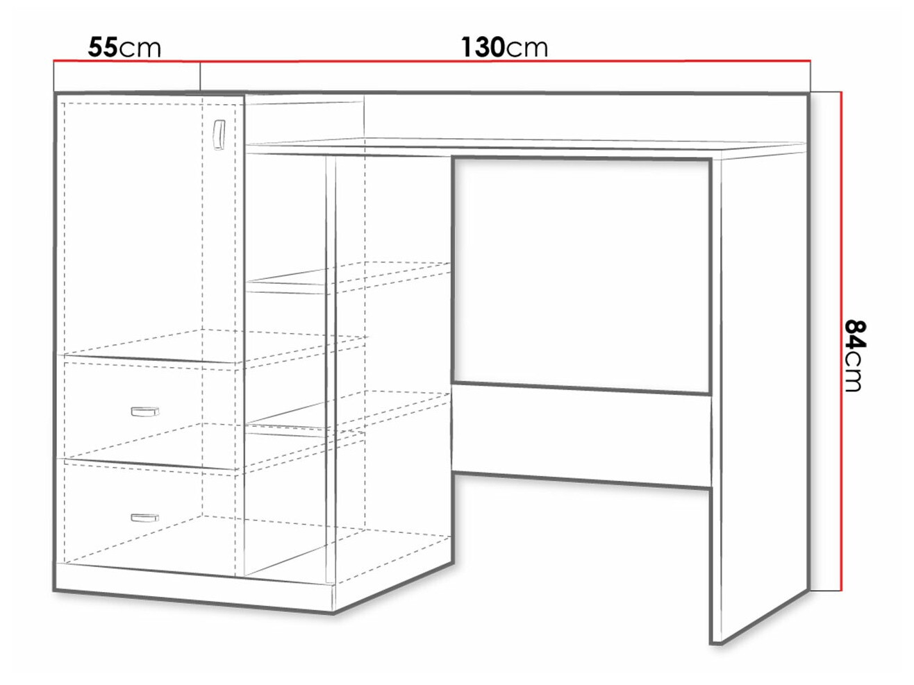 Bureau Omaha F120 (Graphite + Gris)