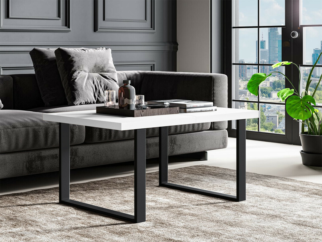 Table basse Oswego 100 (Blanc + Noir)