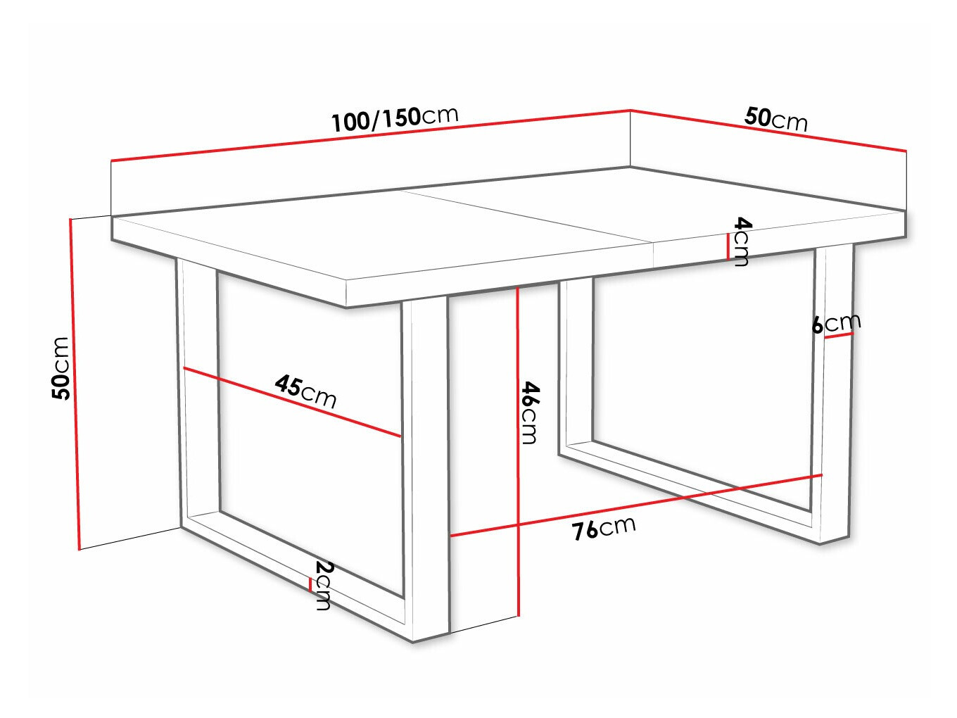 Table basse Oswego 100 (Blanc + Noir)