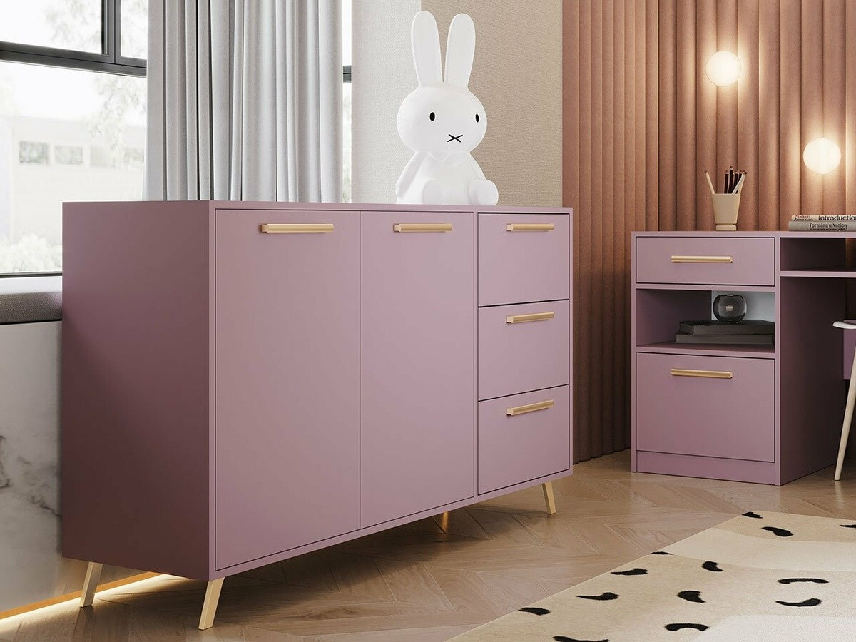 Commode Rosa (Pourpre + Doré)