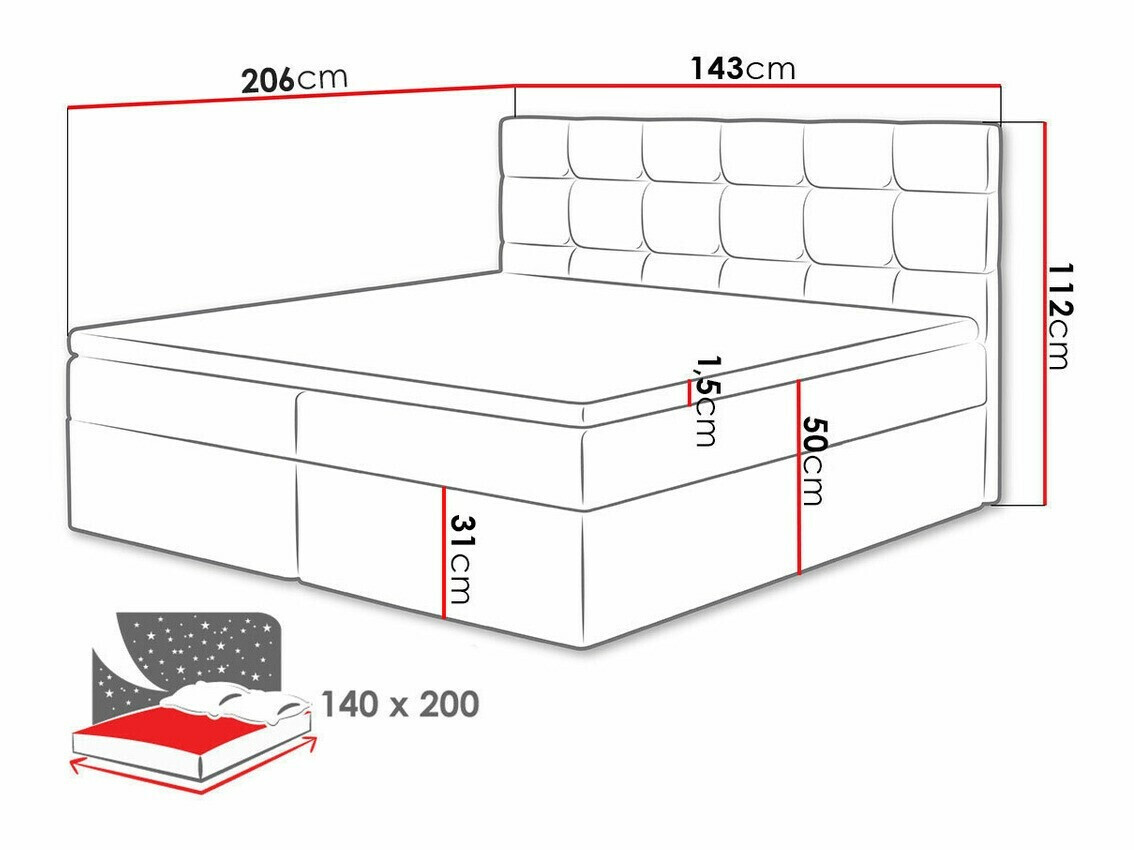 Lit boxspring Comfivo Osculum I (Muna 10)