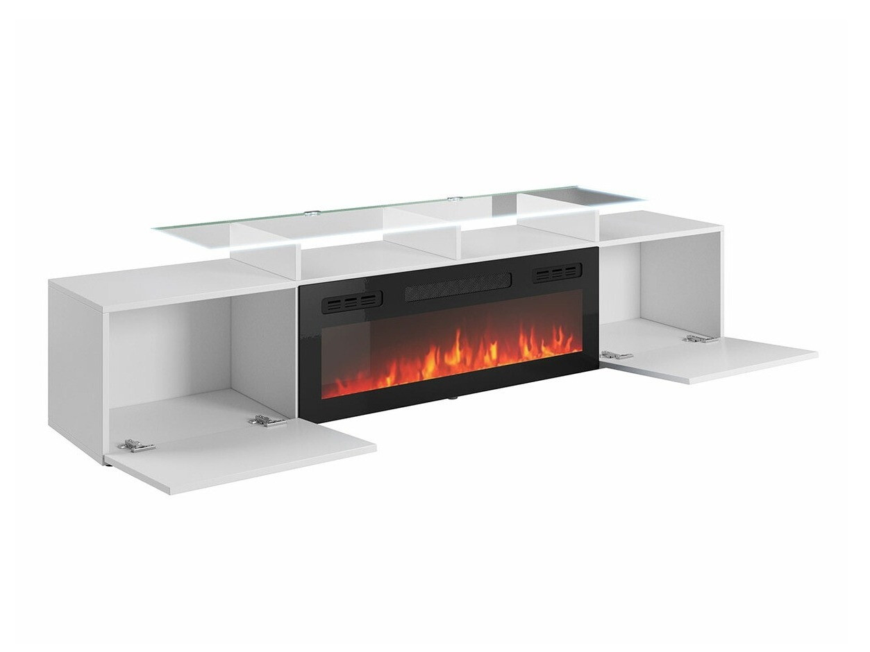 Meuble TV Numerus (Blanc + Blanc brillant)
