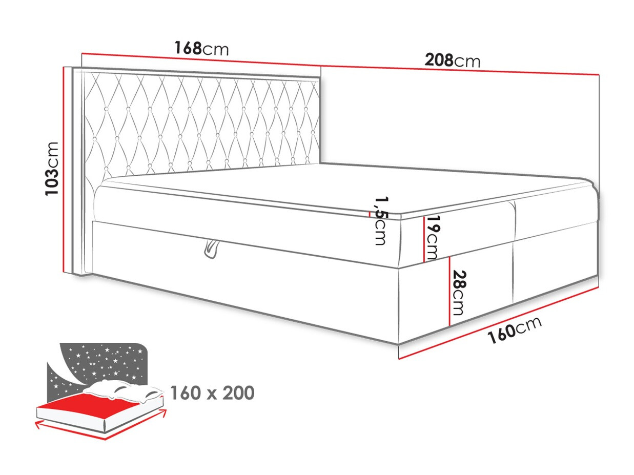 Lit boxspring Navis II (Faro 14)