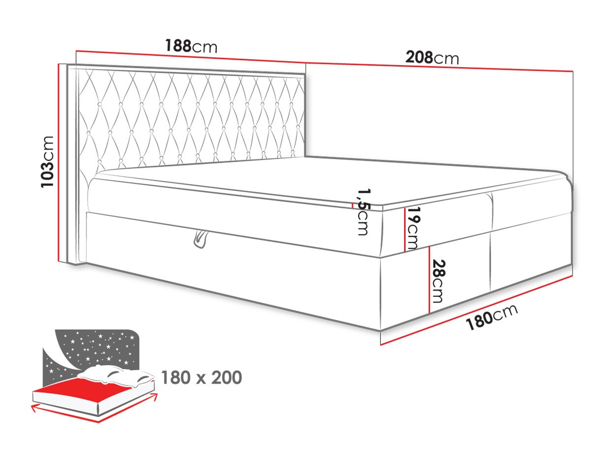 Lit boxspring Navis II (Faro 14)