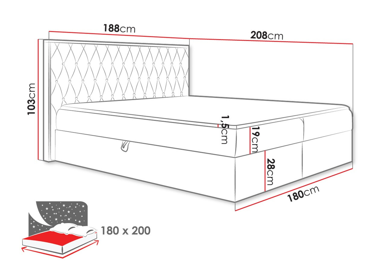 Lit boxspring Navis II (Faro 20)
